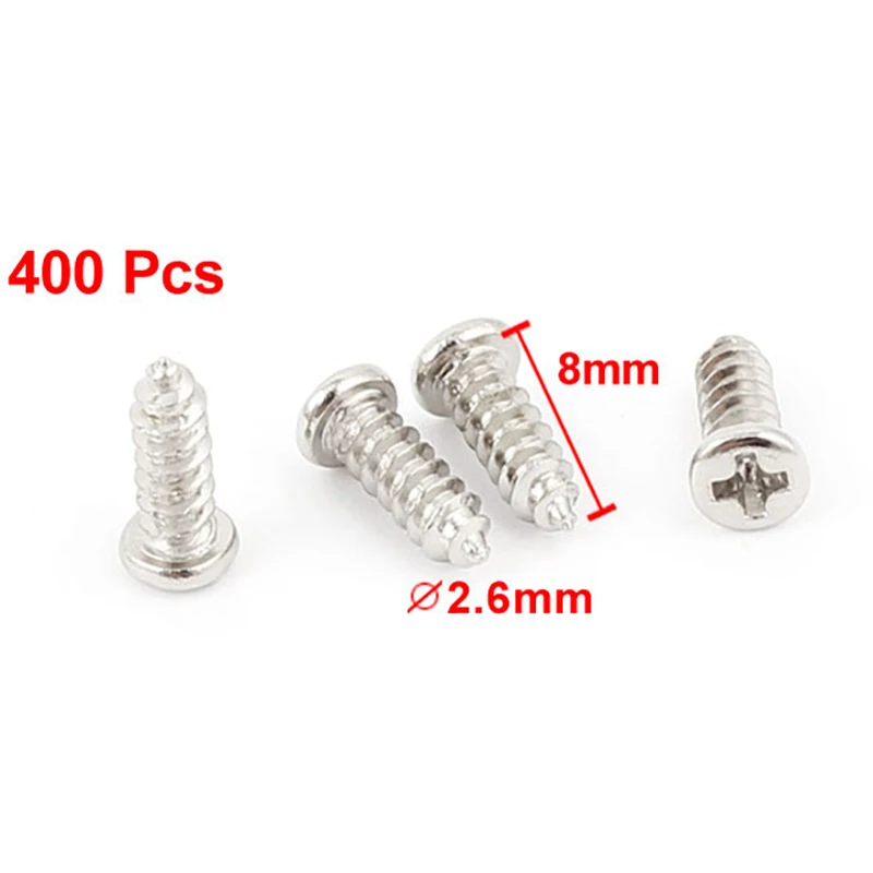 100/200/400pcs M2 M2.6 Magnetic Crosshead Cross Phillips Pan Head Self Tapping Screws Wood Screw Fasteners