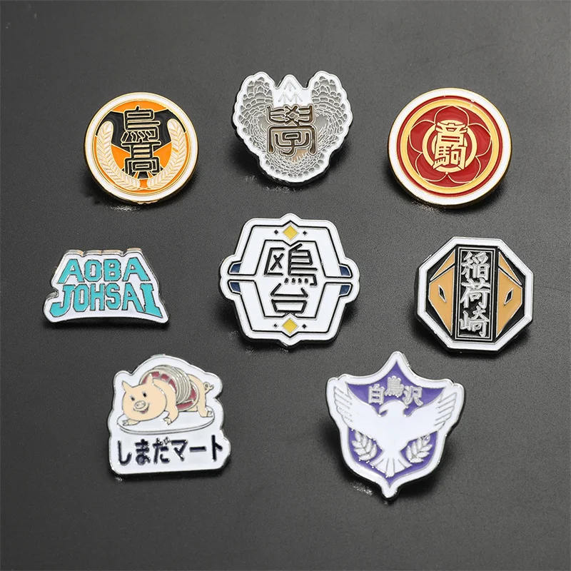 Anime Haikyuu!! Spilla pallavolo ragazzo liceo squadra distintivo smalto spilla spille cartone animato zaino distintivo accessori gioielli regalo