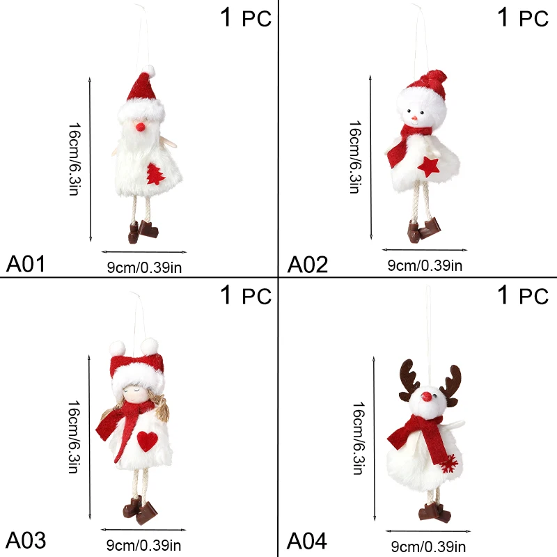 Niedlicher Plüsch-Weihnachtsmann, Schneemann, Elch, Puppe, Ornament, Weihnachtsbaum, hängender Anhänger, Dekoration, frohes neues Jahr, Navidad, Geschenke, Gastgeschenk