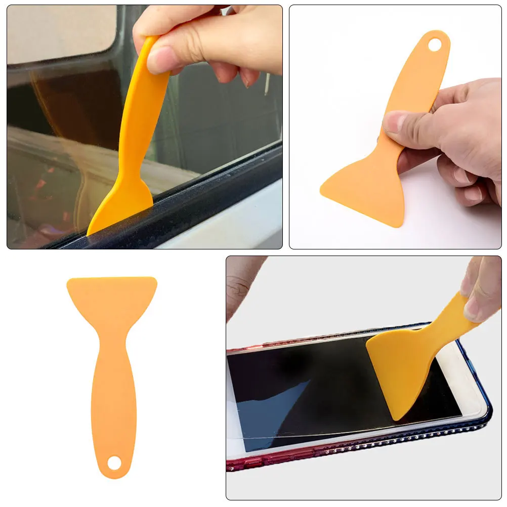 

20Pcs Strong Structure Plastic Scraper Car Film Vinyl Removal Tool Efficient Triangular Design for Adhesive Scraping