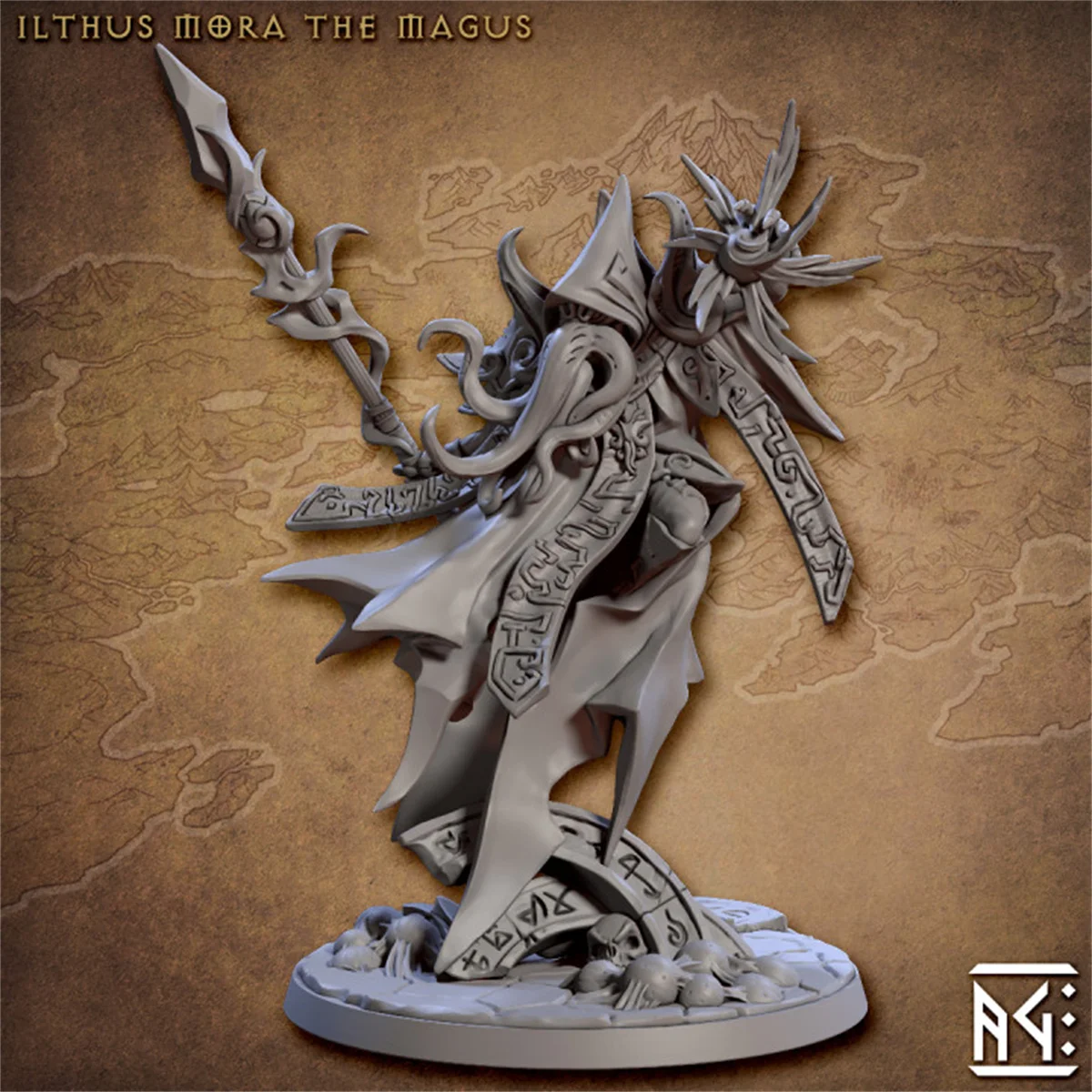 Impresión 3D de modelos microscópicos, modelo de pieza de juego de mesa Dnd, monstruo pulpo