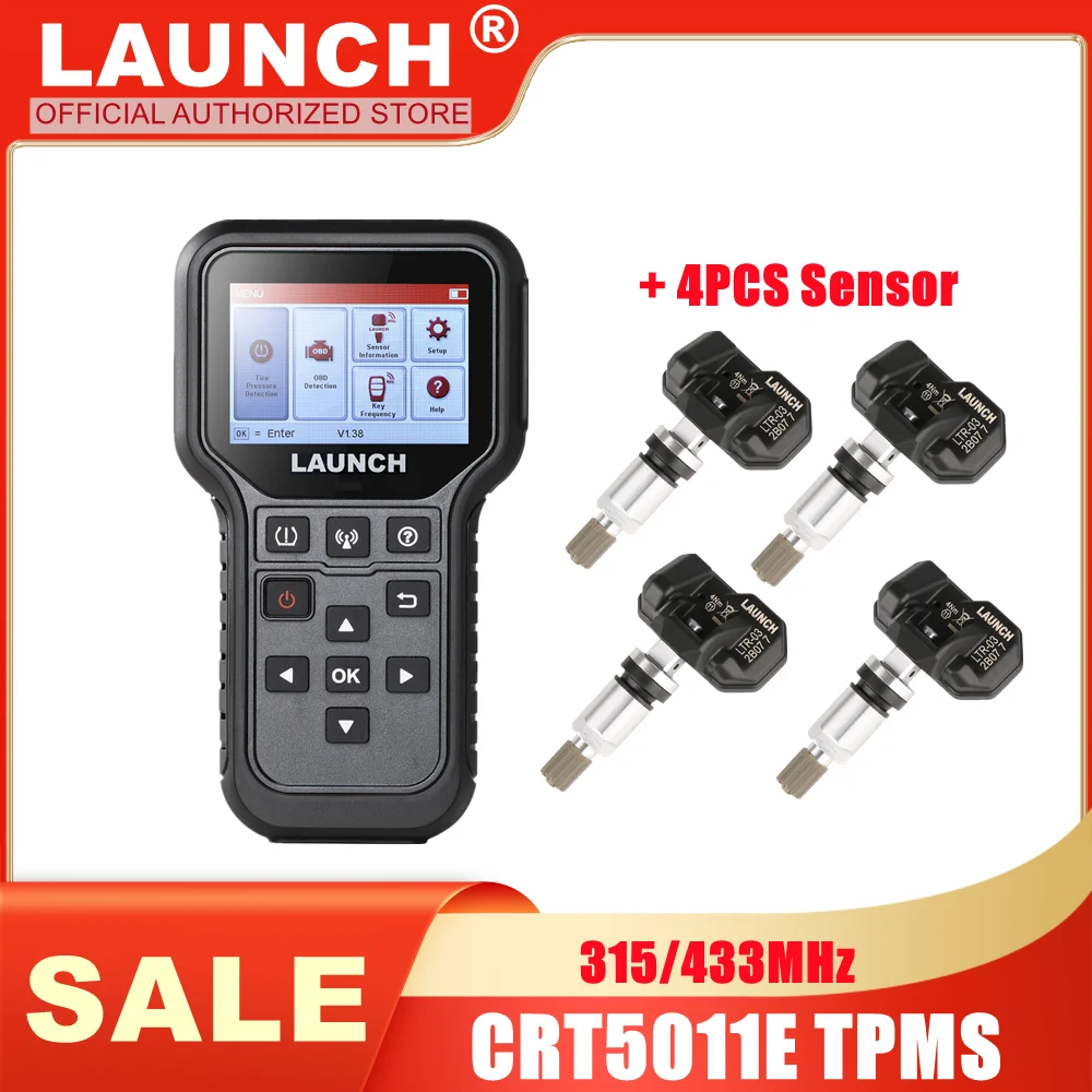 LAUNCH X431 CRT5011E TPMS Tire Pressure Monitor Scanner with 315/433MHz Sensors