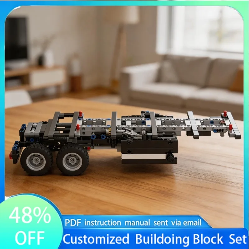 

1285 Parts MOC City Engineering Double Trailer Model Technology Building Blocks Creative Children Toys Surprise Christmas Gifts