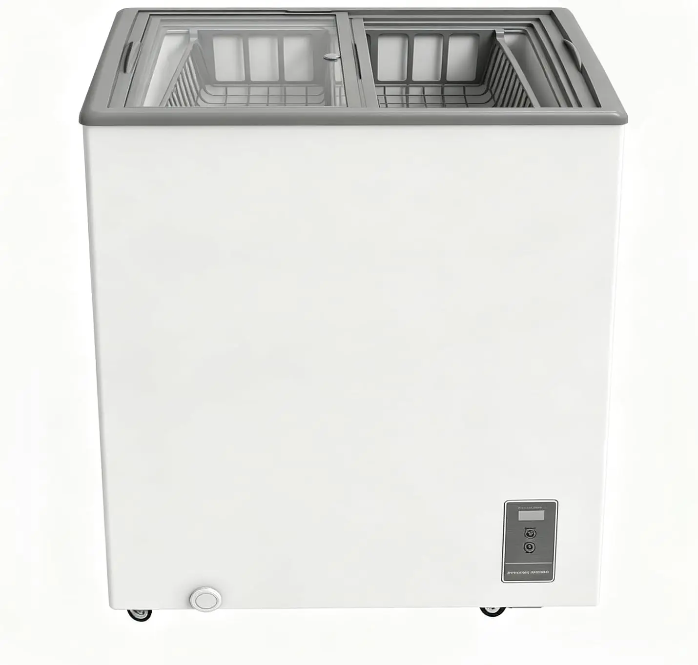 5.1 Cu.Ft Commercial Ice Cream Display Chest Freezer with Inverter Compressor, Sliding Glass Doors, Lockable Casters, Storage Baskets, 50°F to -22°F Deep Freezer for Supermarket, Convenience Store, Restaurant & Home