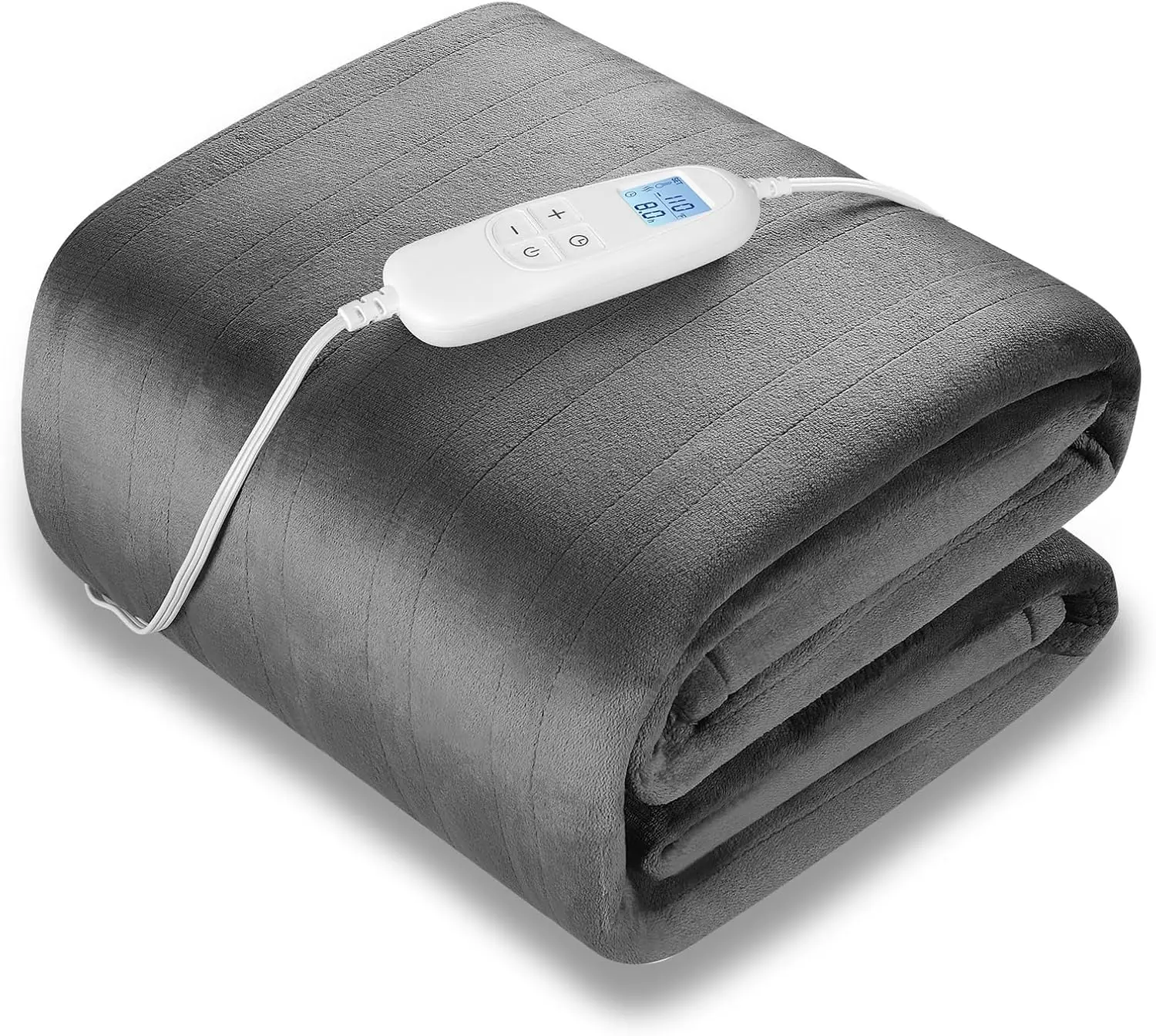 

Queen Size Electric Heated Blanket with 6 Heat Levels, Auto Timer, and Machine Washable Flannel for Home Use