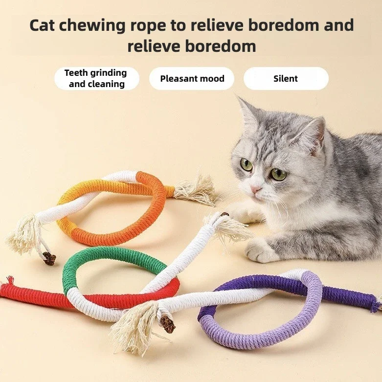 

1/2/3pcs Cat Scratcher Rope Toy Cotton Rope Bite-resistant Chewing Toy Paw Claw Furniture Protector Scratching Toy Cat Puzzle