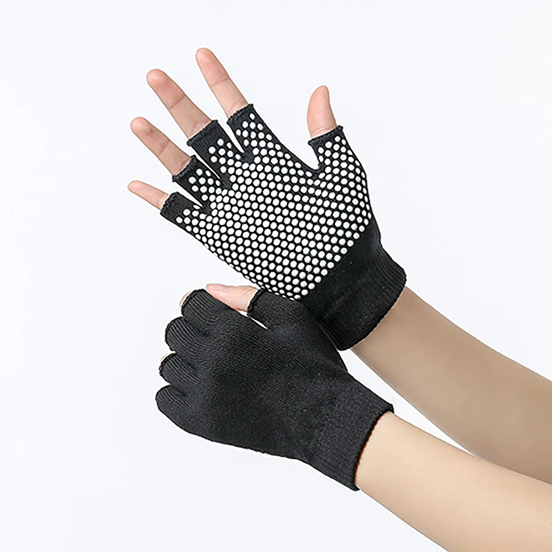 Women Non-slip Yoga Gloves Breathable Fitness Pilates Half Finger Glove Sport Outdoor Cycling Fishing Workout Mittens For Gym