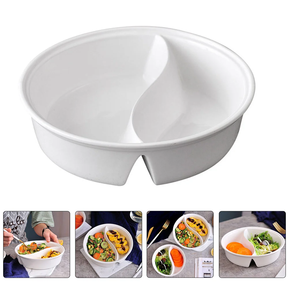 

Mandarin Duck Bowl Divided Cereal Food Serving Japanese Ramen Bowls Double Compartment Noodle Salad