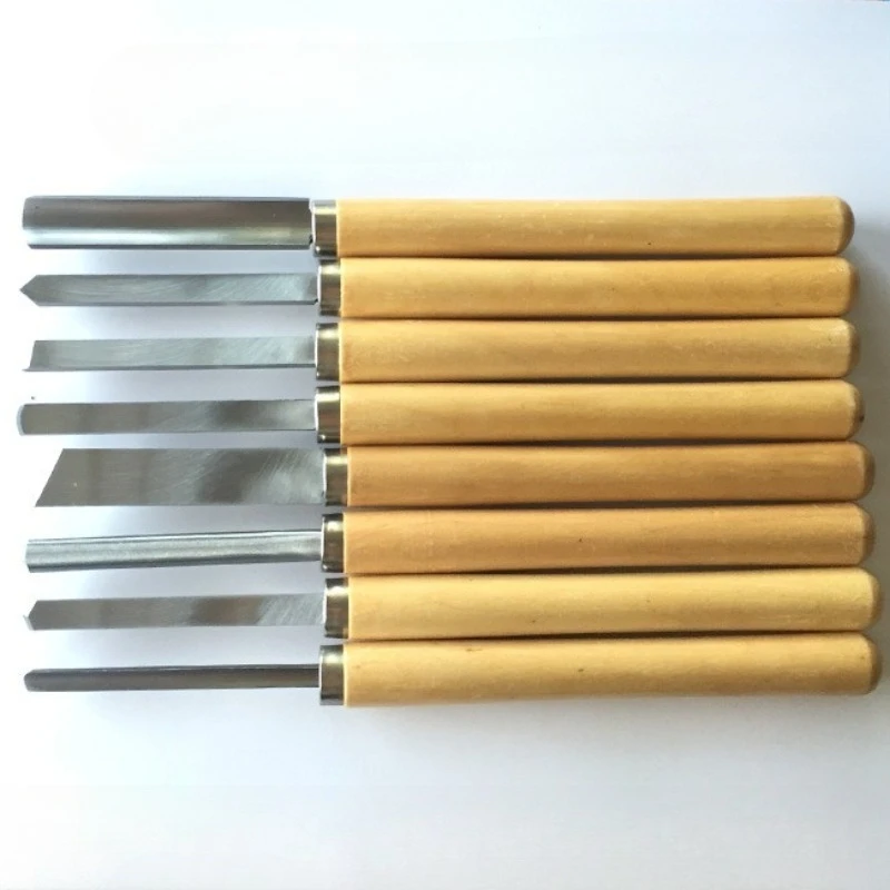 8PCS Carpenter Engraving Tool Set Portable Multiple Styles Multi-functional Woodworking Chisel Wooden Handle Hand Tools Set