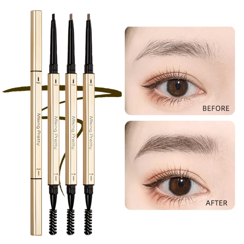 1 pz doppia testa matita per sopracciglia lunga durata impermeabile 5 colori penna per sopracciglia tinta Mascara migliora cosmetici bellezza donne trucco