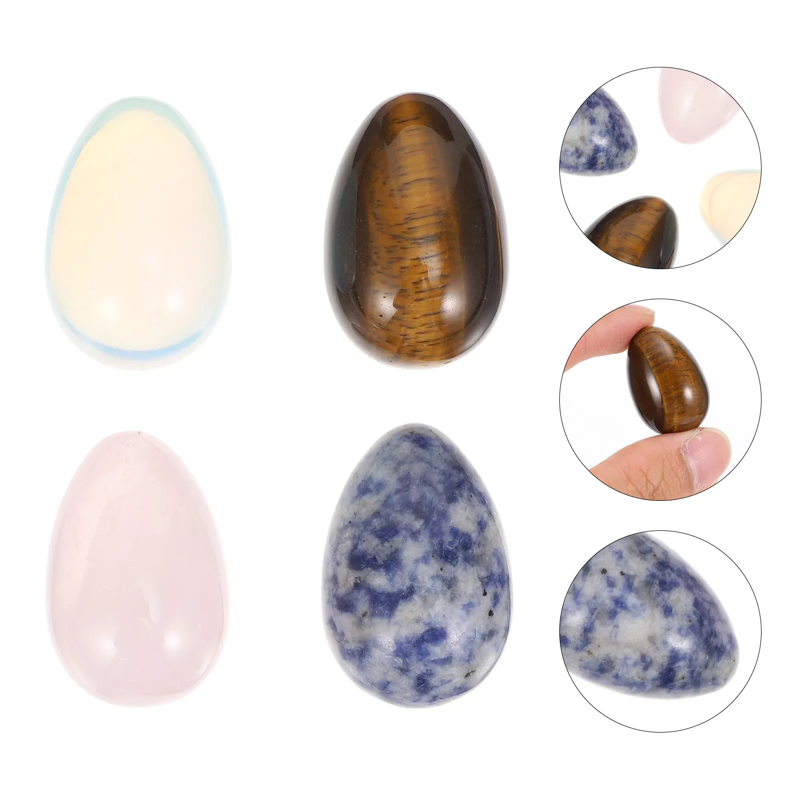 

4Pcs Massage Stones Polished Smooth Thumb Stones Stress Relief Compact Meditation Desktop Decorations Facial Massage Boards