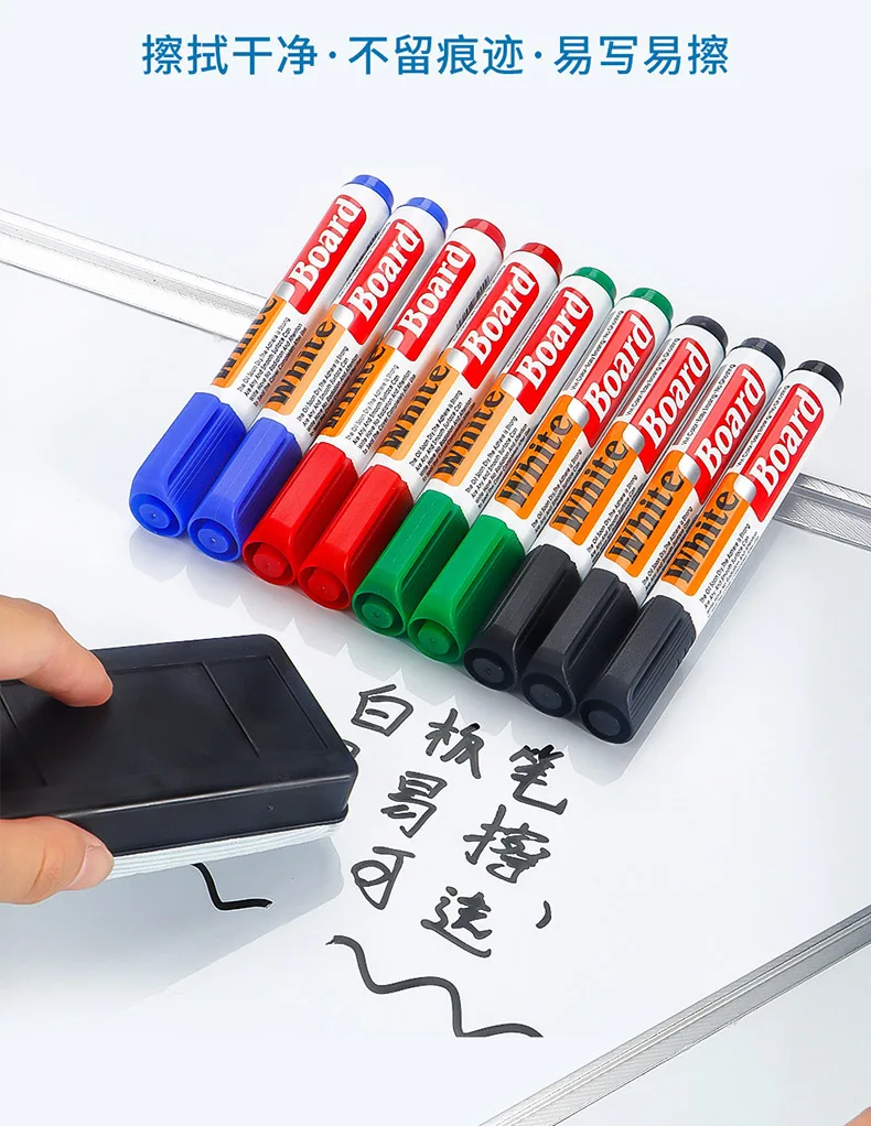 Whiteboard-Marker-Set, mit Tafellöscher, nachfüllbar, sicher, ungiftig, hohe Kapazität, für Büro, Besprechungen und Bildungszwecke – Detail 6