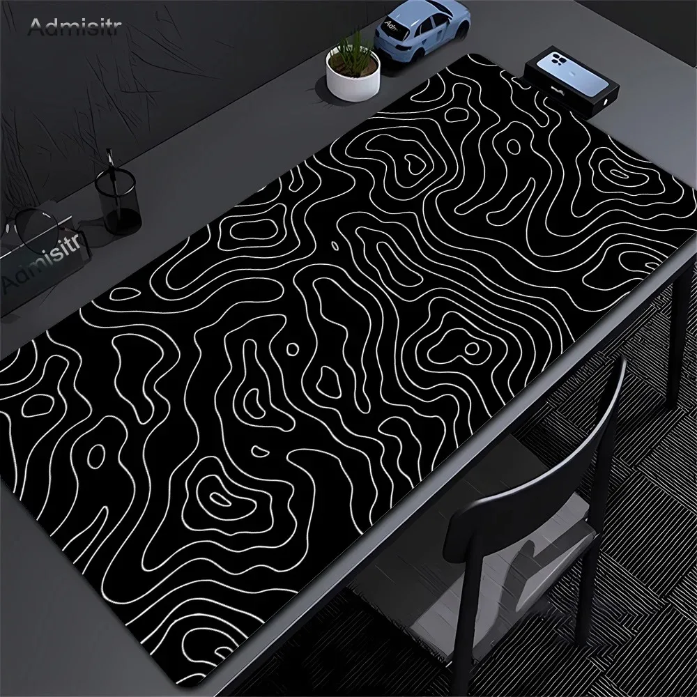 VIKAMA Trendy Fluid Art XXL Gaming Mouse Pad Non Slip Abstract Pattern Esports Desk Mat Home Office Large Keyboard Desk Pad
