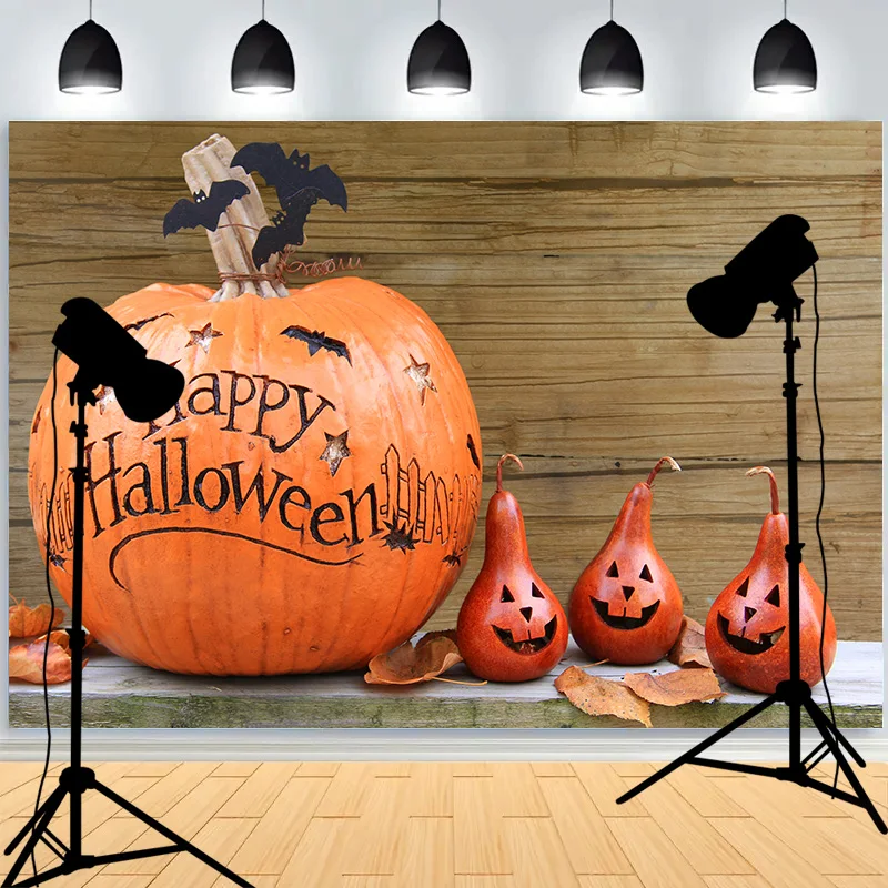 Fonds de photographie pour Halloween : Ombres, citrouilles, fantômes errants et récits effrayants – Toiles de fond de studio BH-53