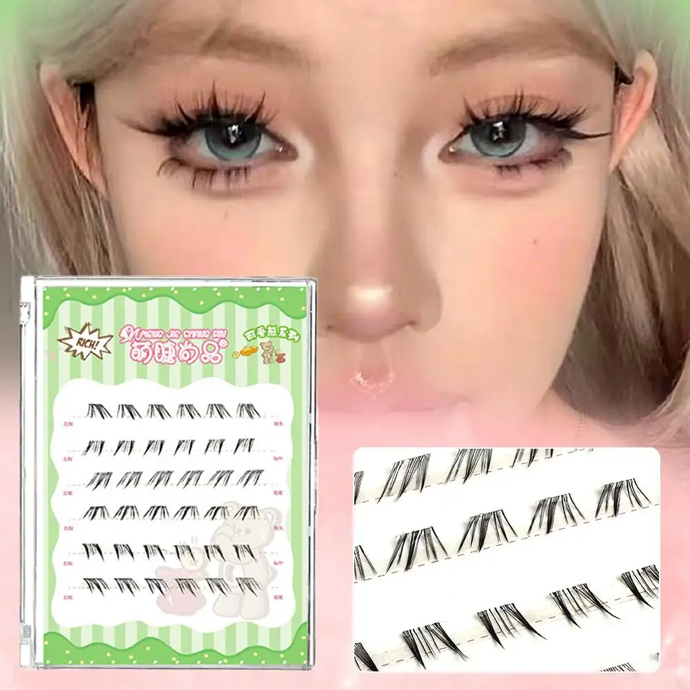 Kein Kleber im Fuchs-Stil, untere Wimpern, natürliche Manga-Fee, DIY segmentiertes Make-up, Wimpern-Wimpern-Look-Werkzeug unter F6U0