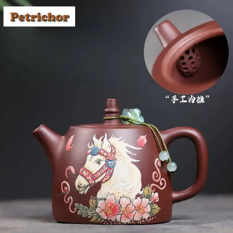 190ml High-end Yixing Purple Clay Teapots Handmade Han Duo Pot Raw Ore Purple Mud Kettle Zisha Tea Set For Tea Decoration