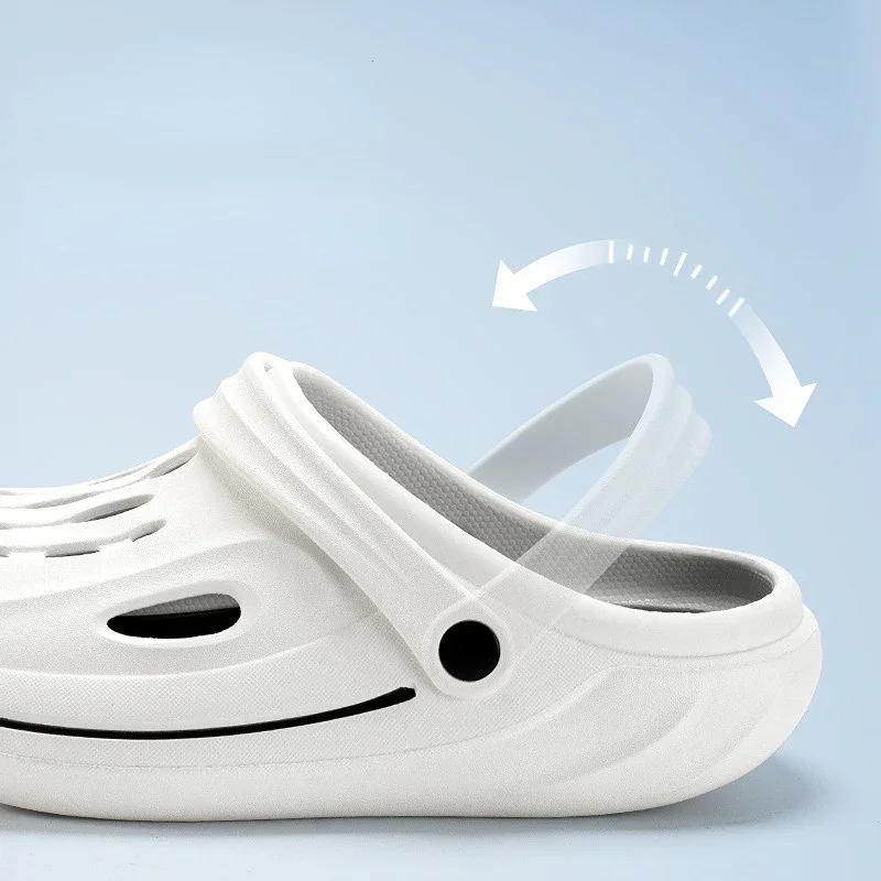 Outdoor Men's Sandals Leisure Summer Hole Shoes for Male Breathable Soft Bottom Thick Soles Unisex Non-Slip Garden Clogs
