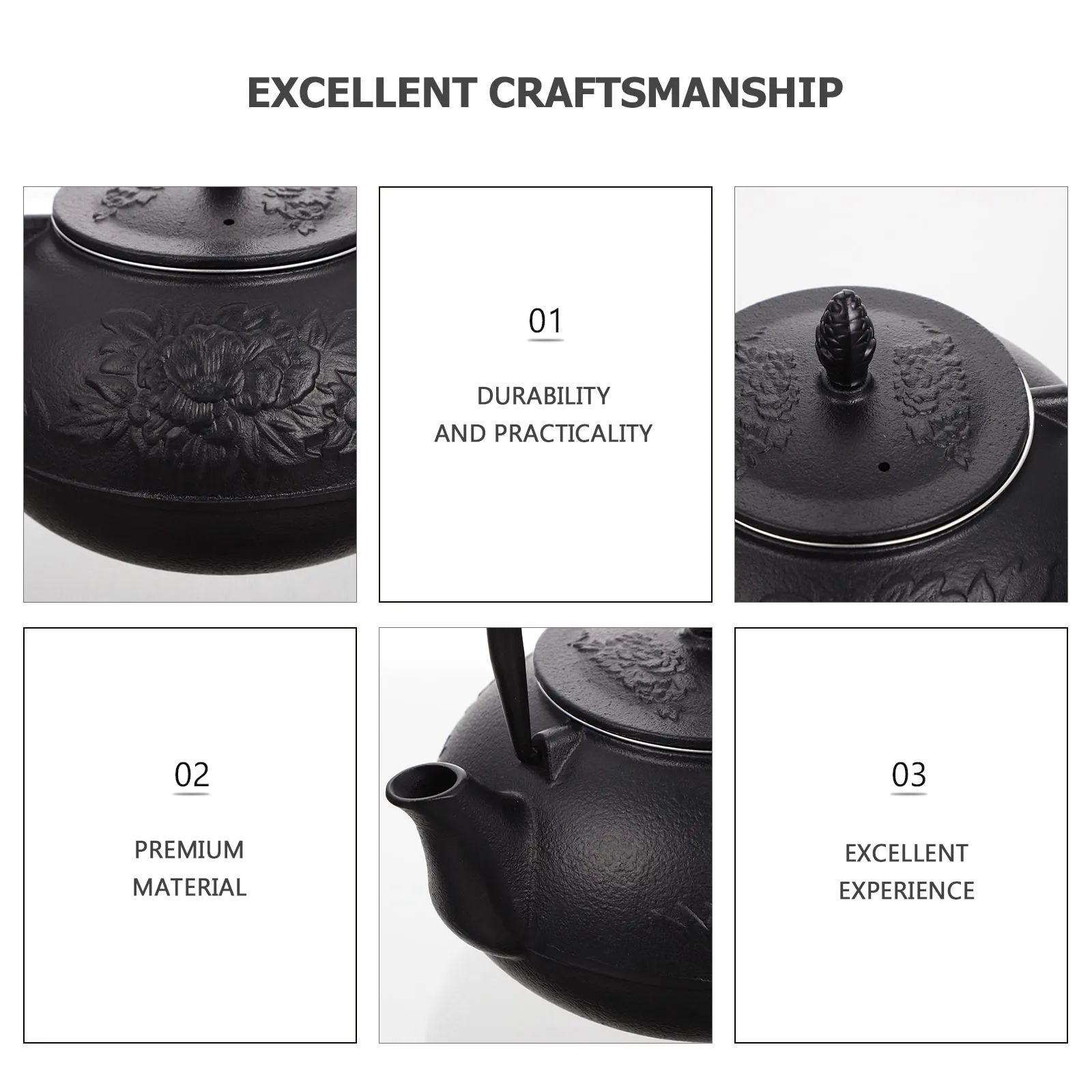 

Cast Iron Teapot Heavy Duty Stove Safe Water Kettle For Tea Coffee Heating Household Kitchen Barware Portable