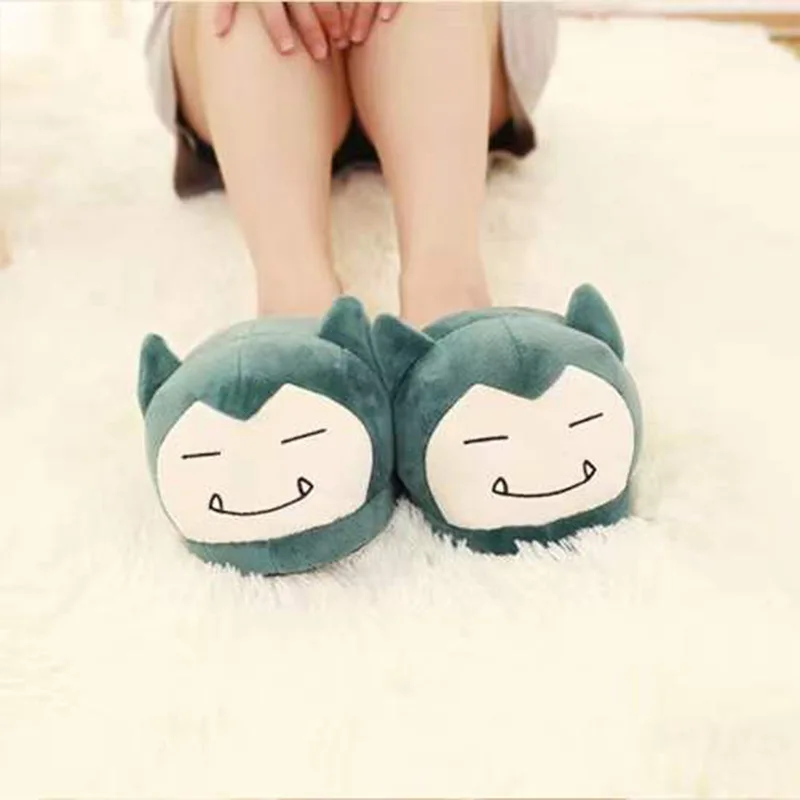 Pokemon Pikachu Eevee Snorlax Squirtle Indoor Slippers Flat Home Cute Cartoon Slippers Unisex Couple Animal Warm Non-slip Shoes