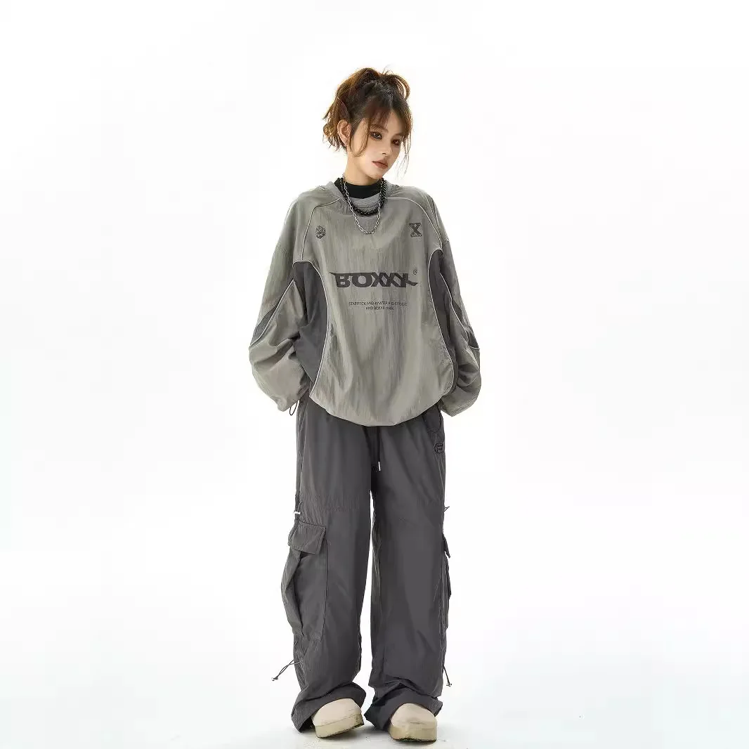 Sweatshirt Couple Style Waterproof Windbreaker Hoodie Unisex Loose Outdoor Sun Protective Casual Long Sleeve Top