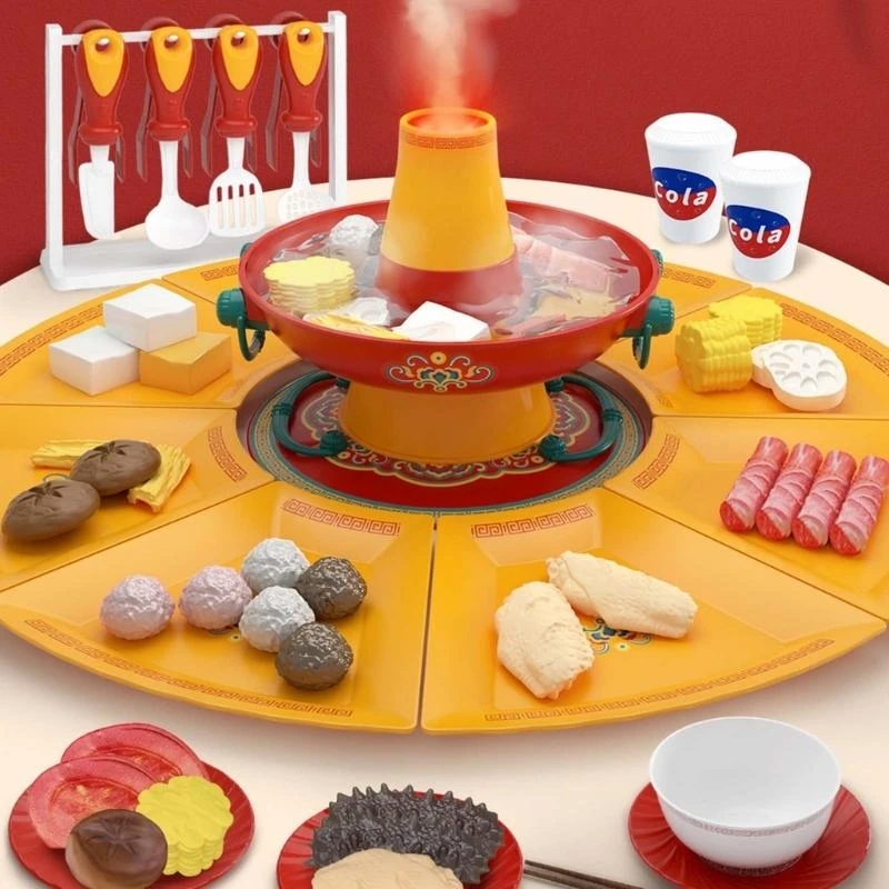 Kitchen Appliances Hotpot Toy Set for Pretend Playing Battery Powered 15UB