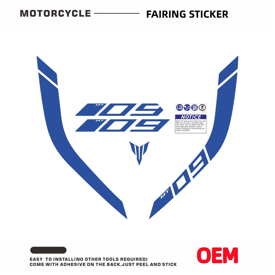 Motorfiets Brandstoftank Sticker Mt Logo Stripe Embleem Accessoires Waterdicht Voor Yamaha Mt-09 Mt09 Mt 09 Fz-09 Fz09 2014-2023