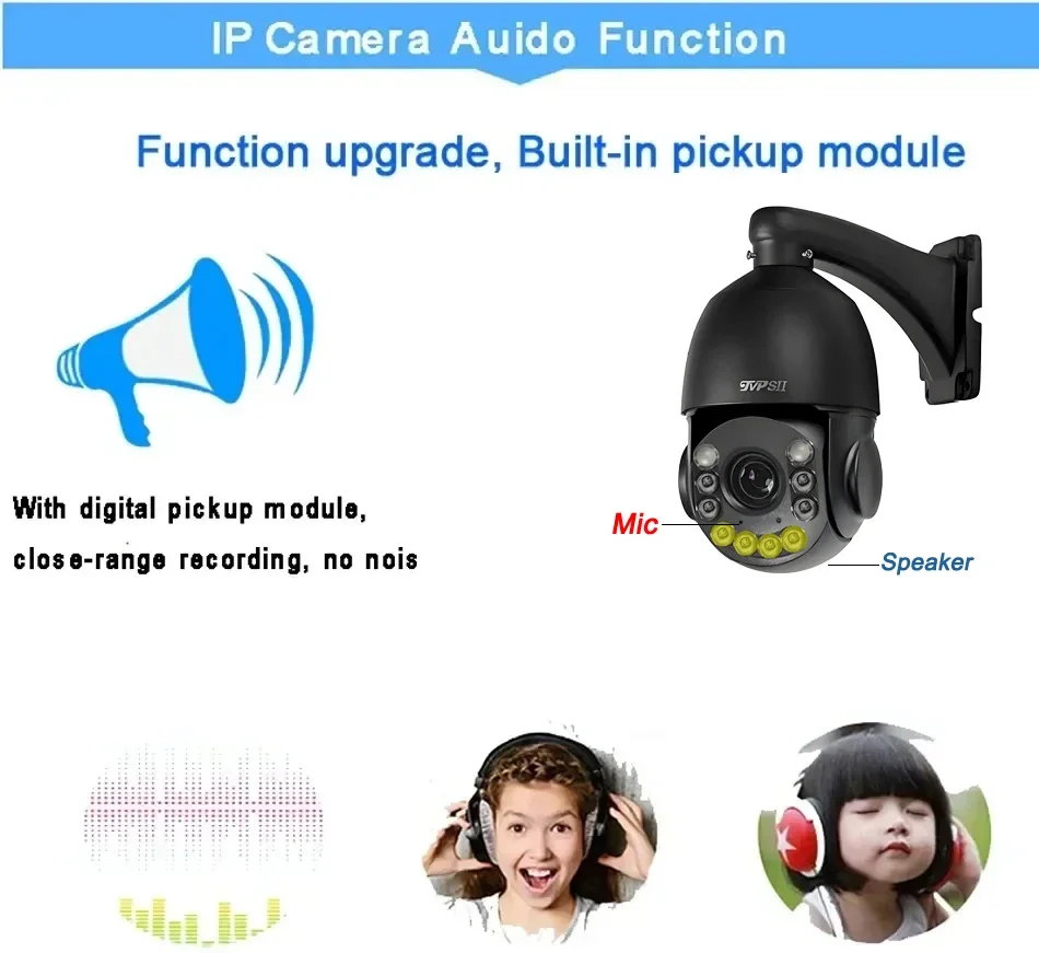Full Color Auto Tracking 30fps 8MP 4K 15X Optical Zoom Rotation Audio Outdoor ONVIF POE PTZ IP Surveillance Speed Doom Camera