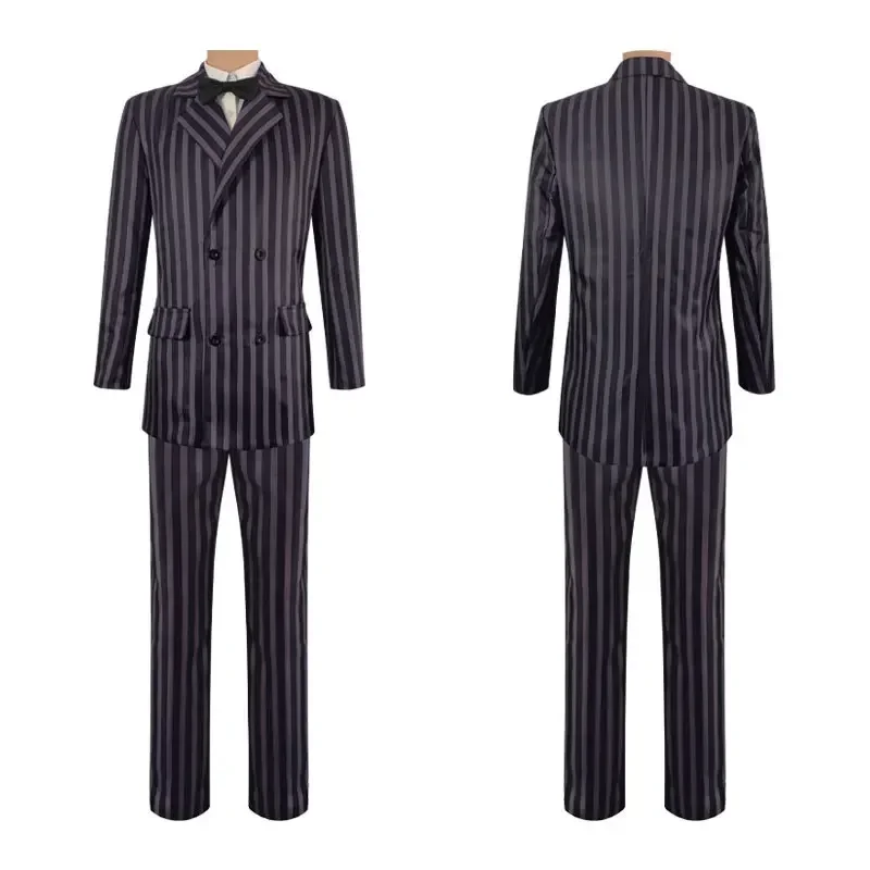 Die Addams Gomez Addams Cosplay Kostüm Outfit Perücke Halloween Karneval Anzug Party Kostüm