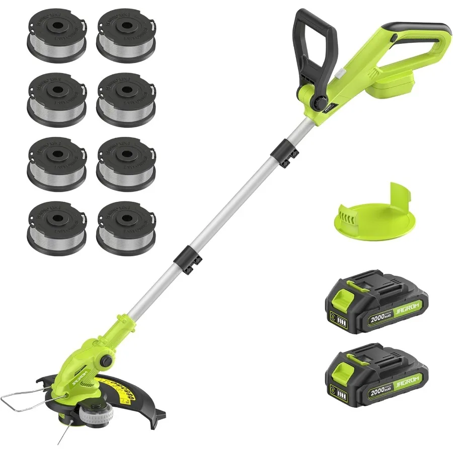 

Electric String Trimmer Cordless with 2x2.0Ah Battery 20V Battery Powered 12inch Lawn Mover Edger Lawn Tool with Charger Powere