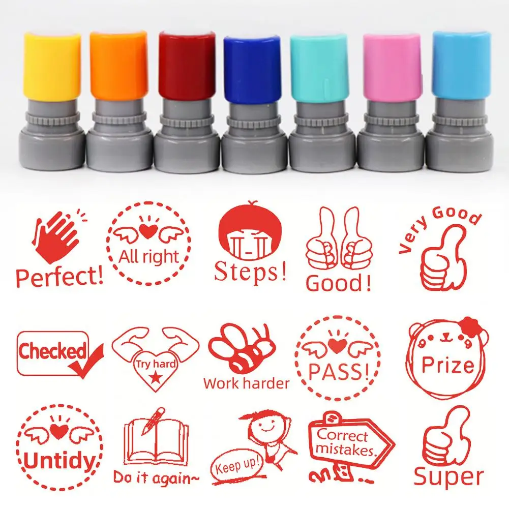 English Comment Seal Long-lasting Ink Usage English Comment Stamp Multiple Color Options Teacher Evaluation Tool