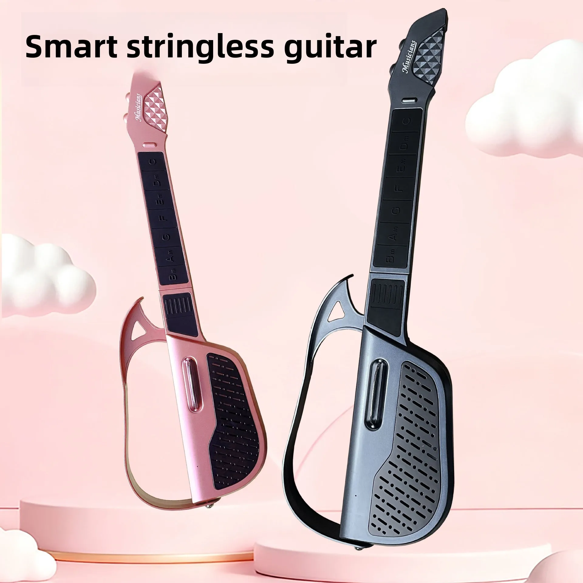 Foldable Smart Stringless Guitar Toy Automatic Chord Beginner Music Enlightenment Instrument for Kids