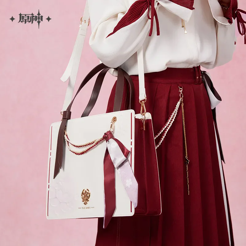 miHoYo Official Game Yae Miko PU Crossbody Cartoon Backpack Chain Bag Cosplay Props Christmas Gift