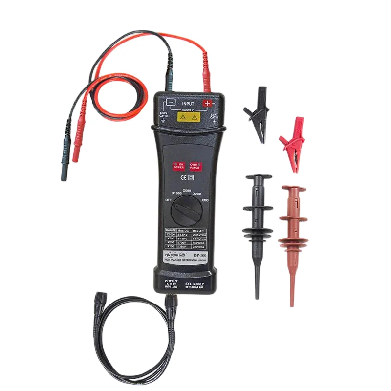 

Pintech DP-100 Differential Probe 100MHZ 7000Vp-p Attenuation Ratio X100,x200,x500,x1000