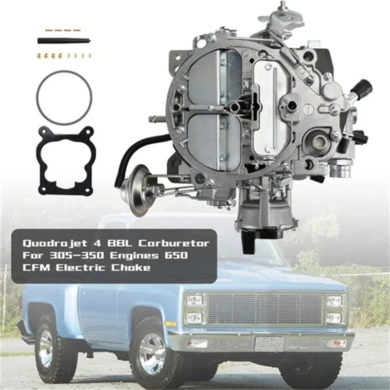 

Rochester Quadrajet 4 BBL Carburetor Compatible for 305-350 Engines 650 Cfm Electric Choke