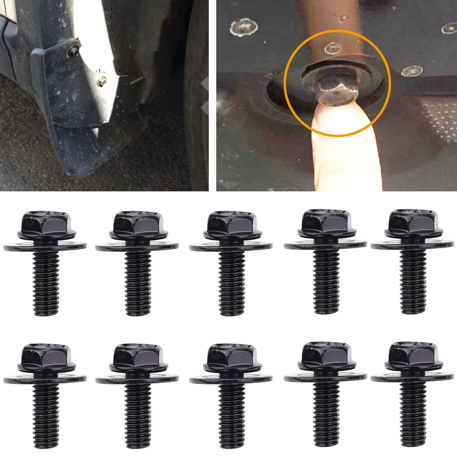 10x dla strzelca 2002-2012 Freelander 2 LR2 motor undertay M6 śruby osłona przeciwbryzgowa osłona zderzaka błotnik liniowy klipsy