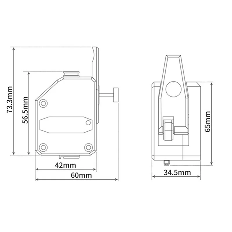 AED6-Dual Drive Extruder For Ender 3S Long/Short Range Universal 1.75Mm Filament Extrusion Head Metal Vertical Joint
