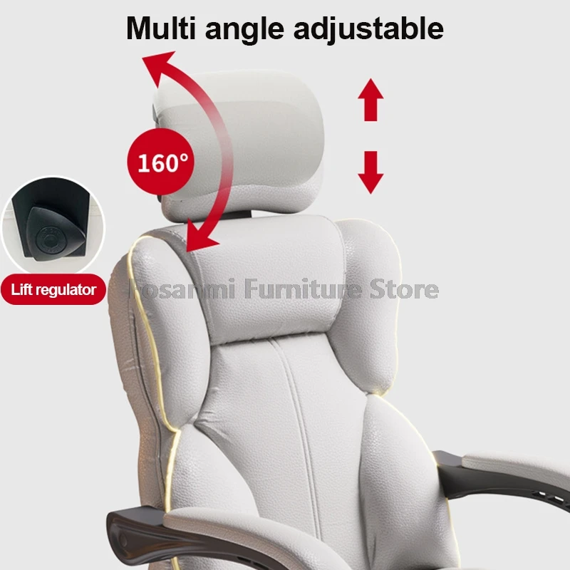 높이 조절 가능한 홈 게임 책상 의자 사무실 편안한 가죽 회전 의자 리클라이닝 게이머 라텍스 쿠션 컴퓨터 의자