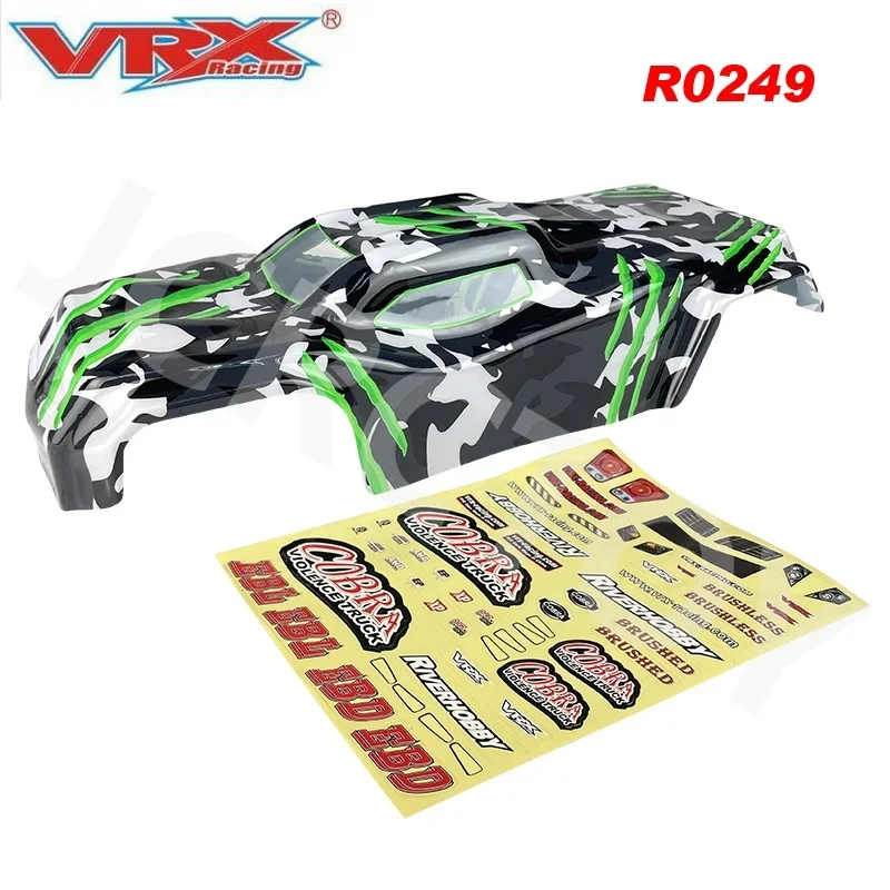 RC VRX R0249 R0250 325mm Wheelbase PVC Body Shell w/Sticker For 1/8 VRX Racing RH817 RH818 COBRA 4WD Electric Truck Parts