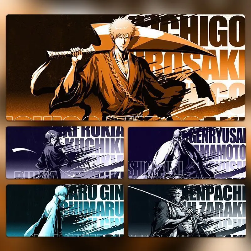 BLEACH Extra Large Gaming Mouse Pad Ichigo Kurosaki Anime Desk Mat Anti-Slip Stitched Edge Durable Washable for Students Gamers