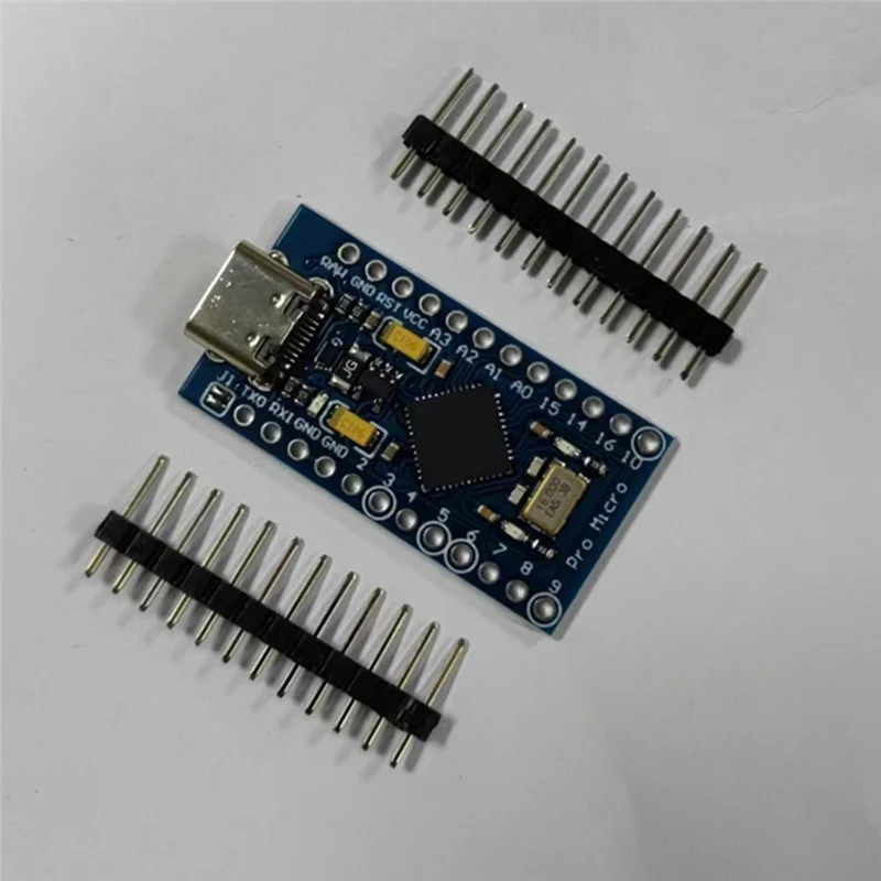 Baru! Papan Pengembangan Biru Papan Pengembangan Antarmuka TYPE-C Atmega32u4 Pembaruan USB Mandiri Mikrokontroler 5V/16M