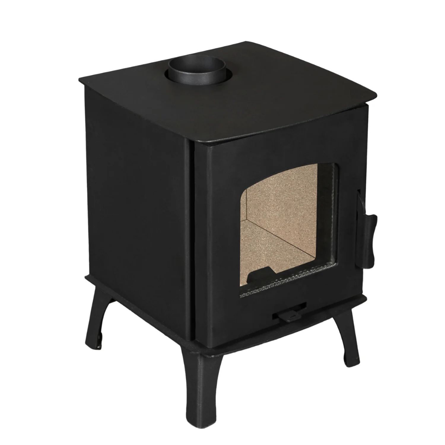 High Quality Freestanding Real Fire Tiny Wood Stove Black Steel with Modern Design for Indoor Use Wood Heater