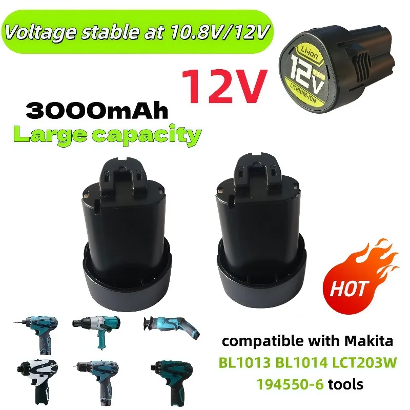 3000mAh 10.8V Li-ion Battery Module For Makita LCT203W 194550-6 BL1013 BL1014 Portable Power Machine Spare Battery
