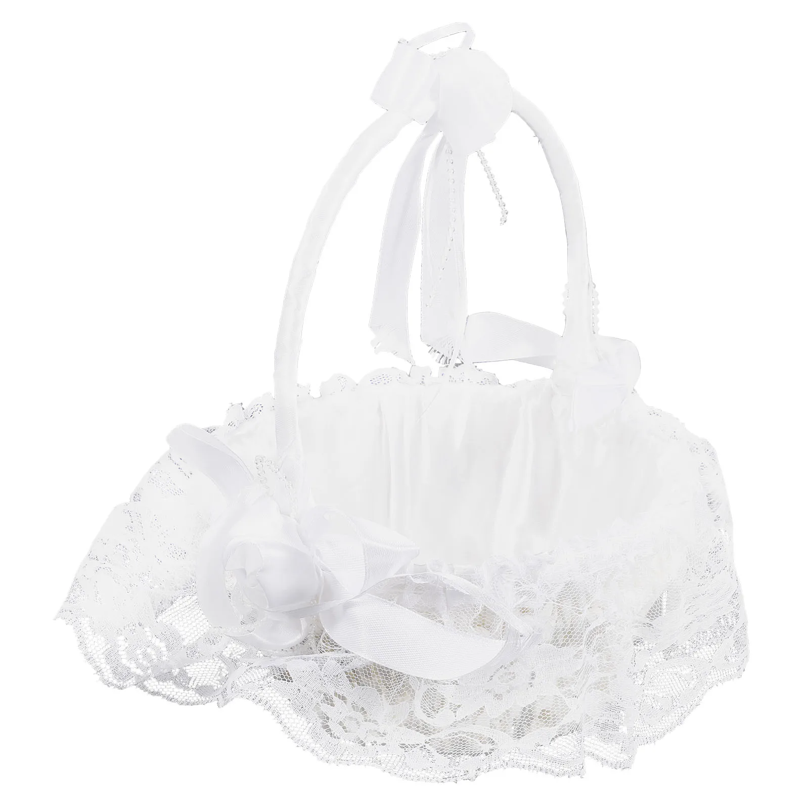 

Petal Basket Wedding Flowers Flower Girl Baskets Bride Lace Decorations Baskets Girl Banquet Special Events