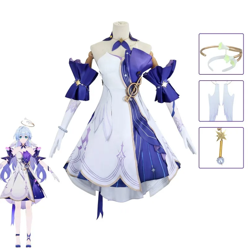 Anime Game Honkai: Star Rail Cosplay Costume Clothes Wig Uniform Cosplay Robin Penacony Singer Halloween Party Woman Dress