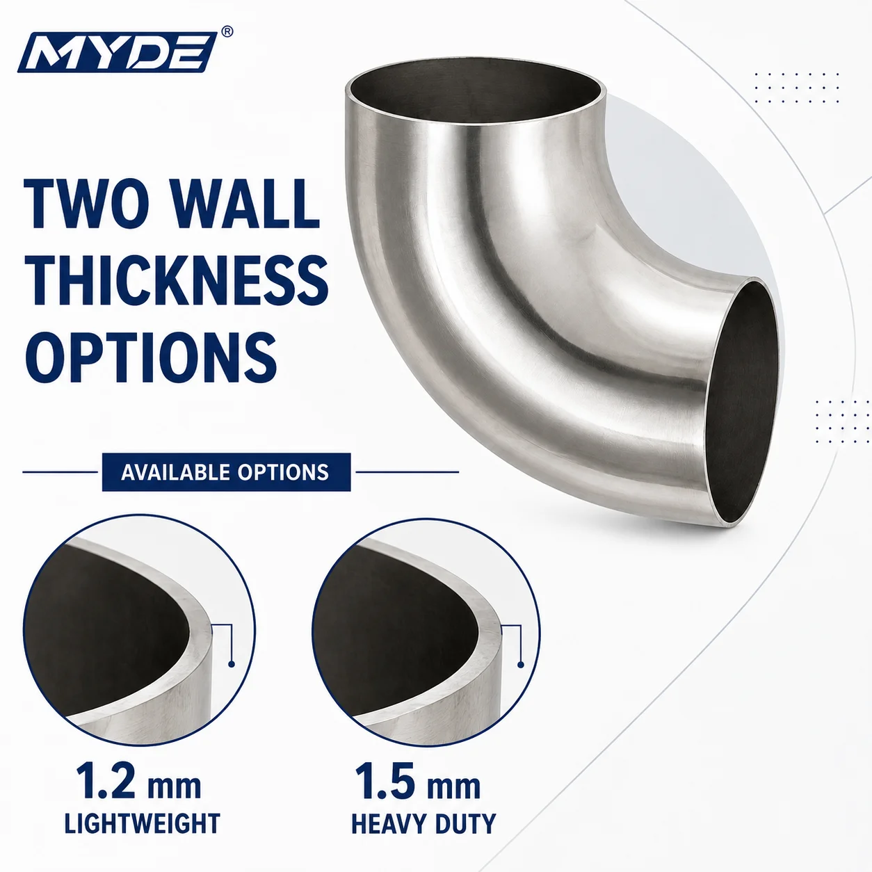 304 Stainless Steel 90 Degree Exhaust Bend Pipe 25mm to 102mm 1.2mm 1.5mm Wall Thickness Tubing Connector Hardware