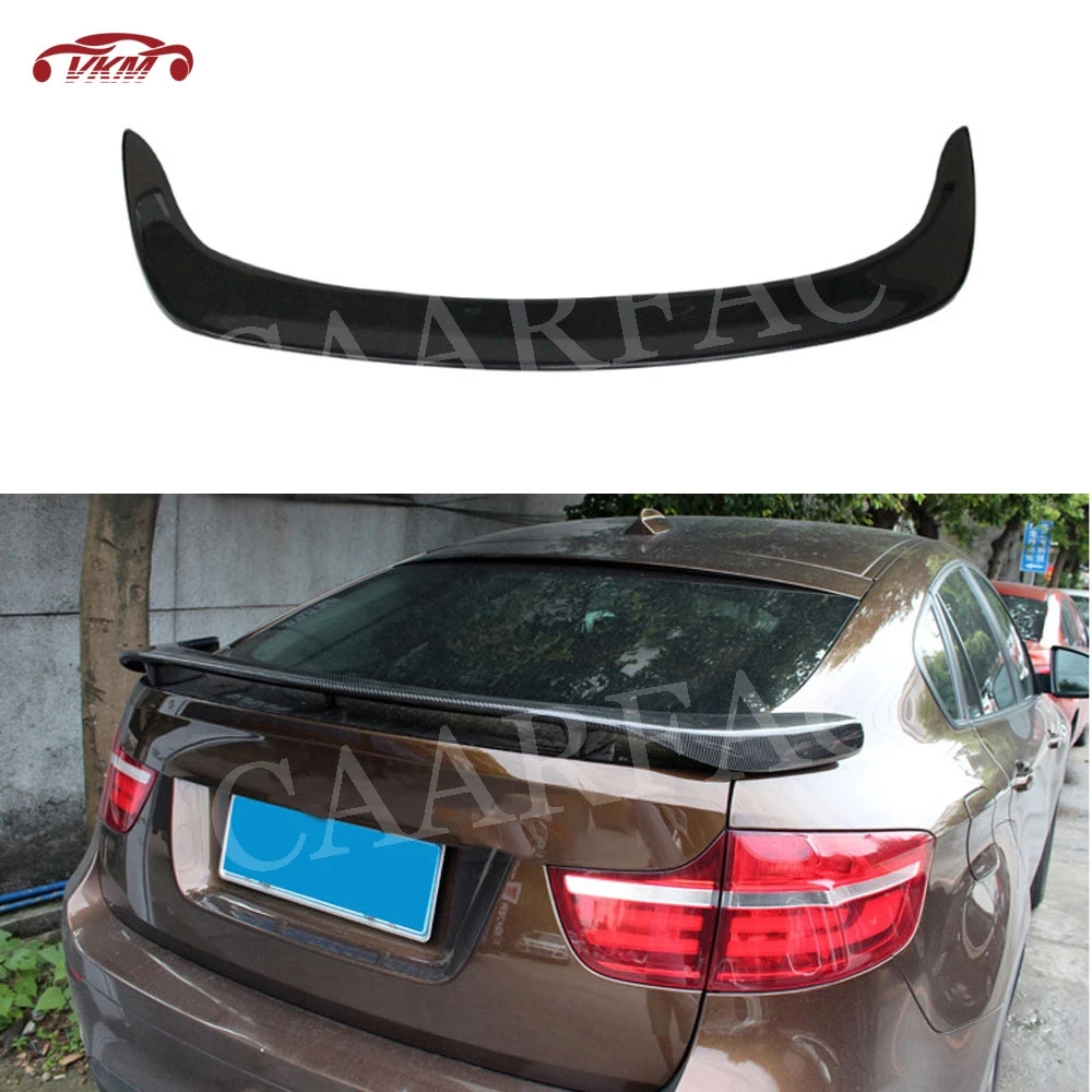 

For X6 Carbon Fiber Rear Spoiler For BMW X6 E71 Spoiler 2008-2014 H Style Boot Trim Sticker