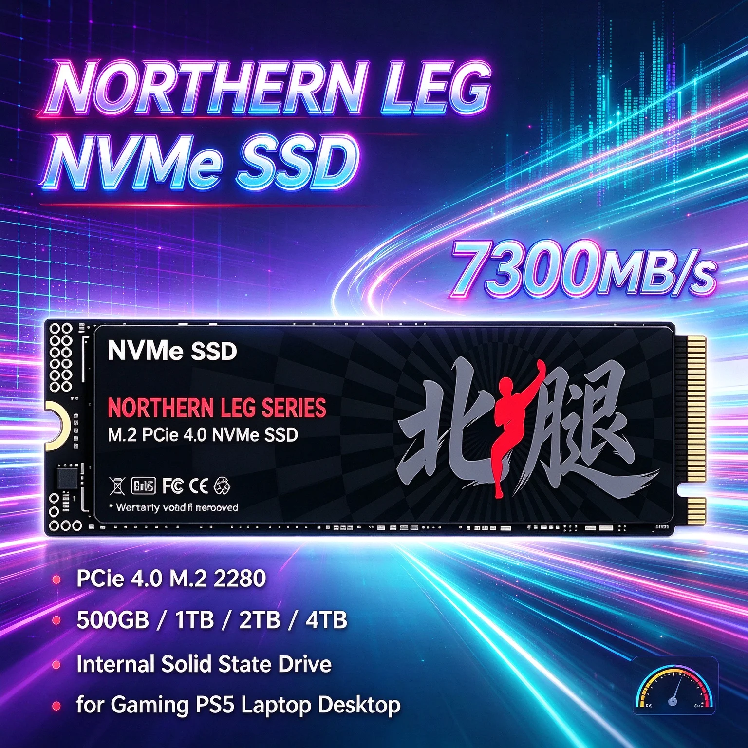 Internal Drive Unleash The Speed for PS5 Desktop Laptop NORTHERN LEG NVMe SSD 7300MB/s PCIe 4.0 M.2 2280 500GB 1TB 2TB 4TB