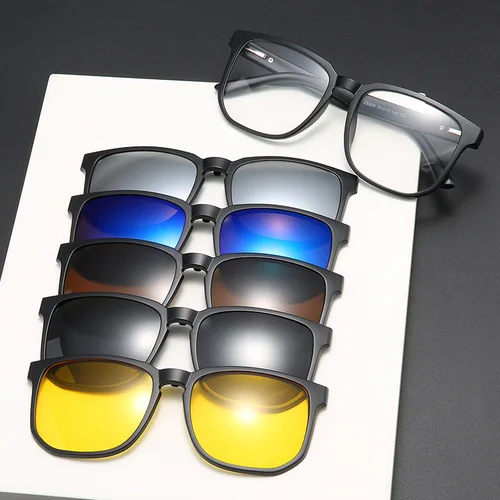 Imagen 2 del producto VCKA-gafas de sol polarizadas con Clip para miopía para hombre y mujer, conjunto de cinco imanes, espejo 0, 1, 1,5, 2, 2,5, 3, 3,5, 4, 5 + 1