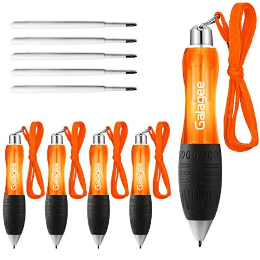 

Wide Body Ballpoint Pens 5 pens + 5 extra black ink refills Super Big Fat Pens for Arthritis Parkinson's Carpal Tunnel and Esse