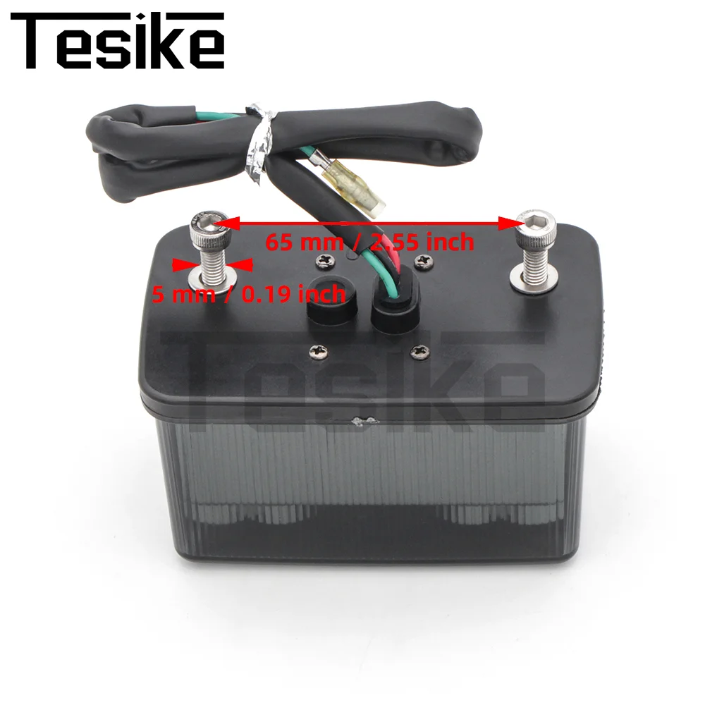 الخلفية دراجة نارية مصباح ليد خلفي أحمر + أبيض لوحة ترخيص ضوء تشغيل مصباح مكبح الضوء الخلفي العالمي ل ATV UTV المتسابق المروحية #4